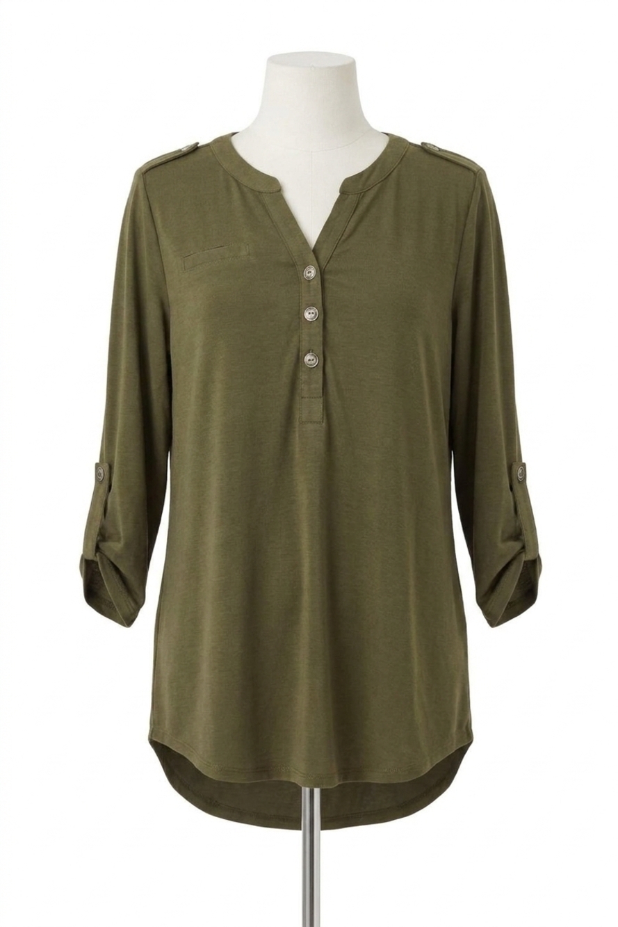 NEW DEAR SCARLETT classic lizzy blouse in olive